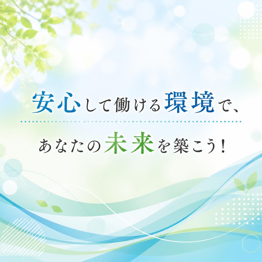 安心して働ける環境で、あなたの未来を築こう！