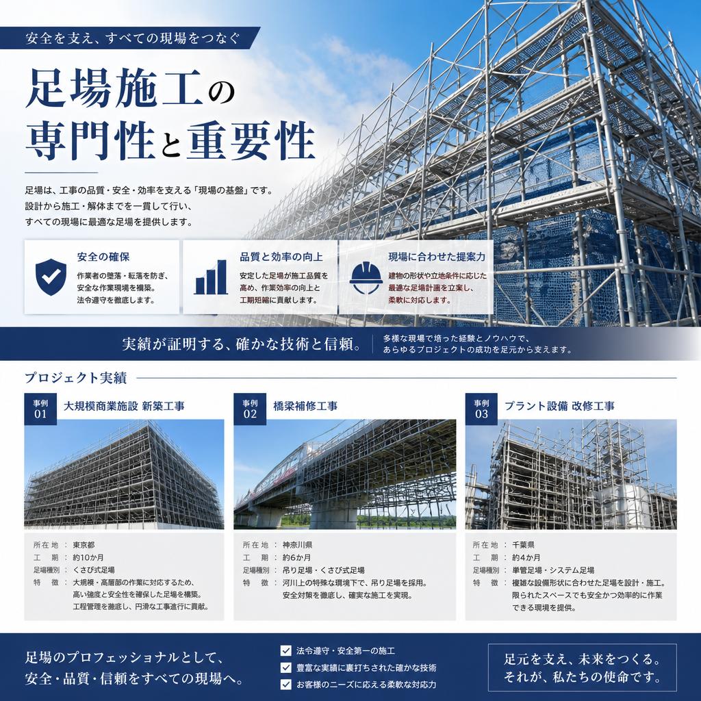 4. 高度な技術を駆使した足場施工の重要性