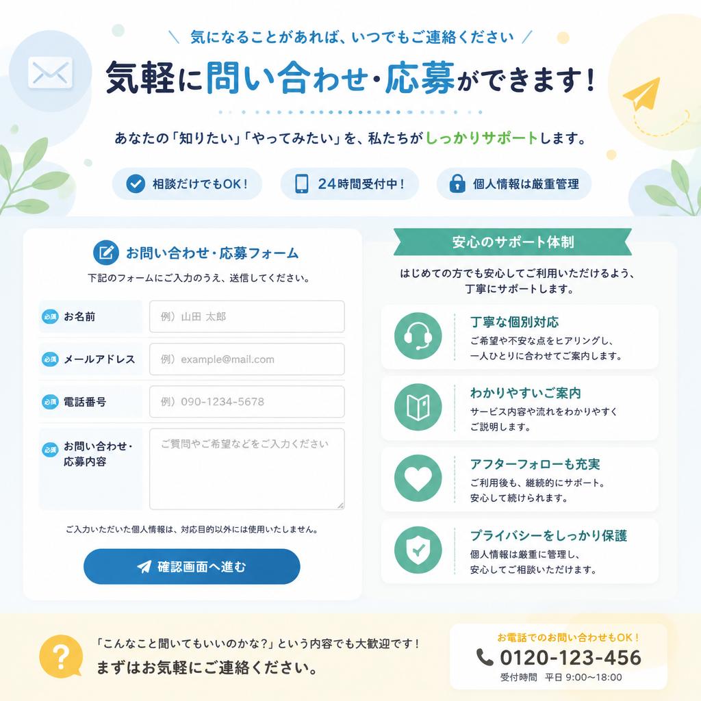 7. お問い合わせ・応募への誘導