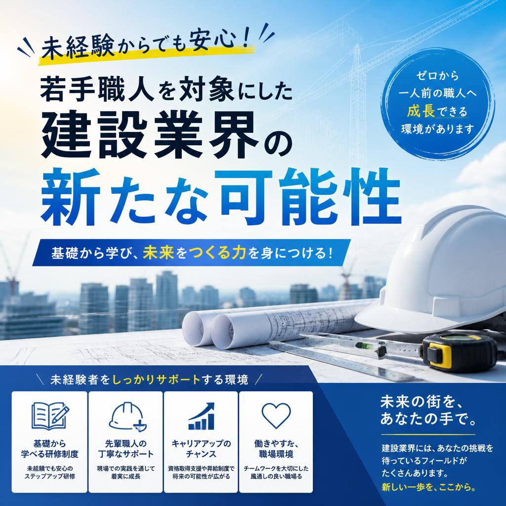 未経験からでも安心！若手職人を対象にした建設業界の新たな可能性