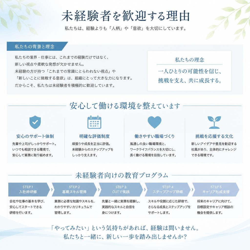 未経験者歓迎の理由