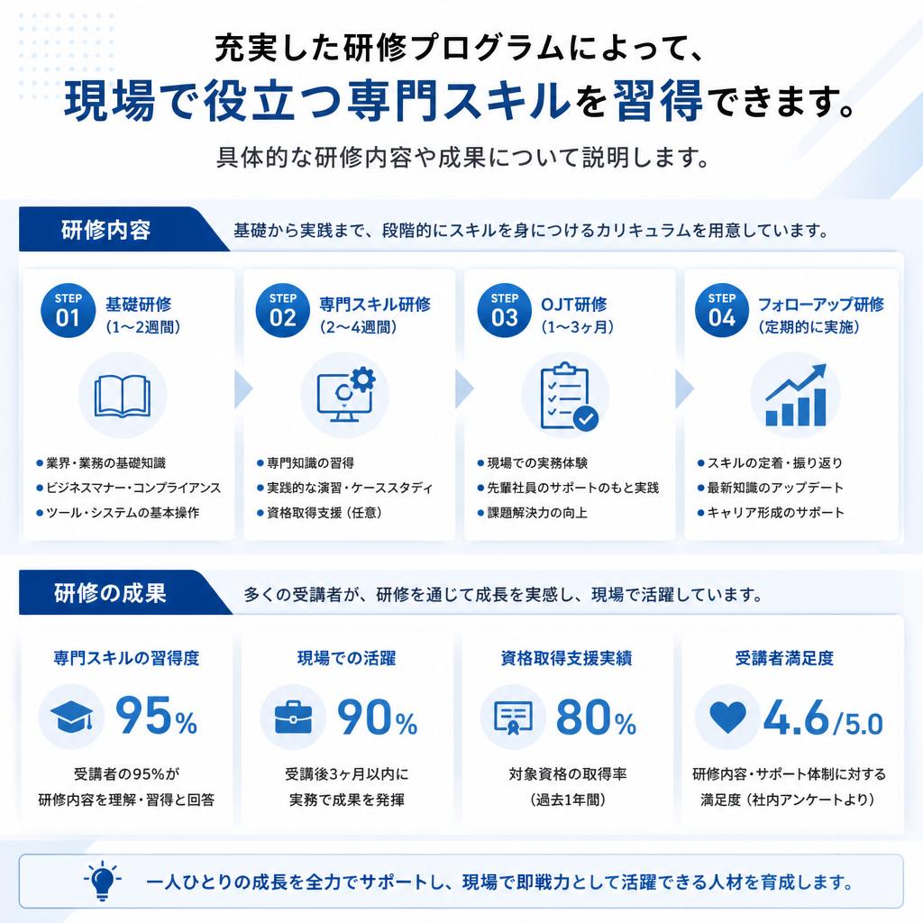 4. スキルアップのための研修制度